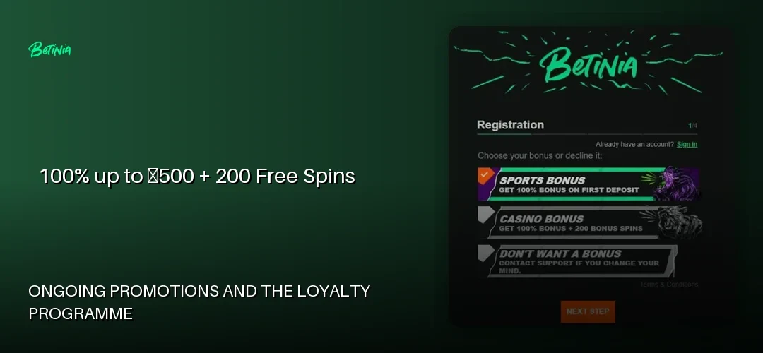 Betinia promotional banner