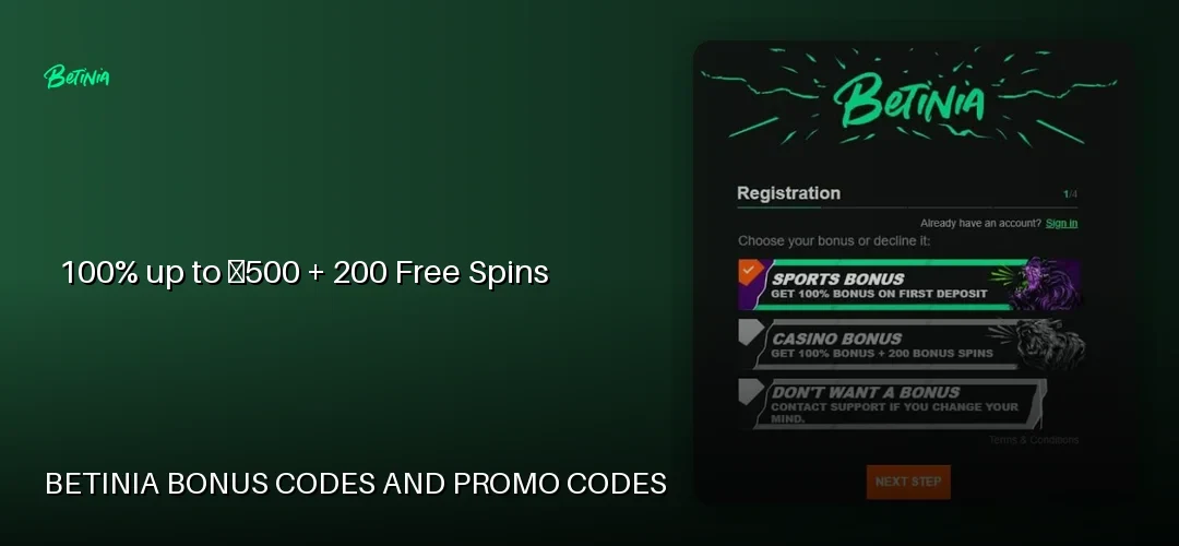 Betinia promotional banner