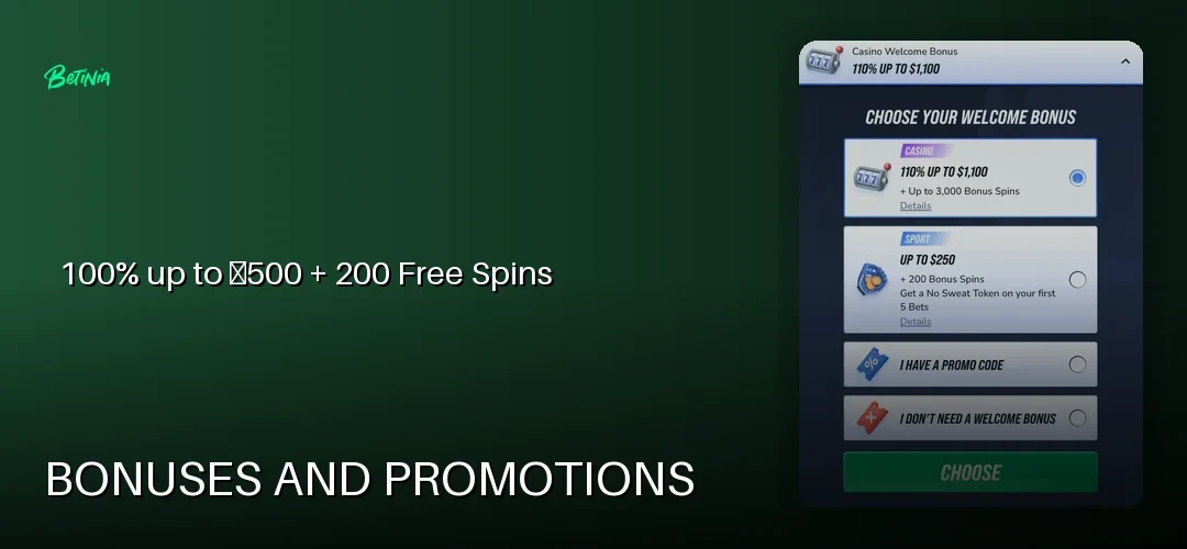 Betinia promotional banner