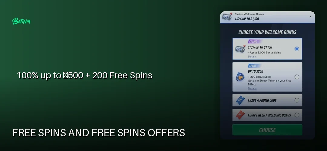 Betinia promotional banner